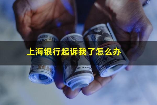 上海银行起诉我了怎么办?上海银行好协商吗