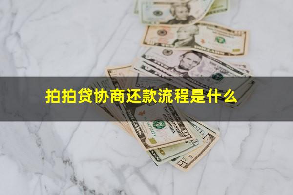 拍拍贷协商还款流程是什么